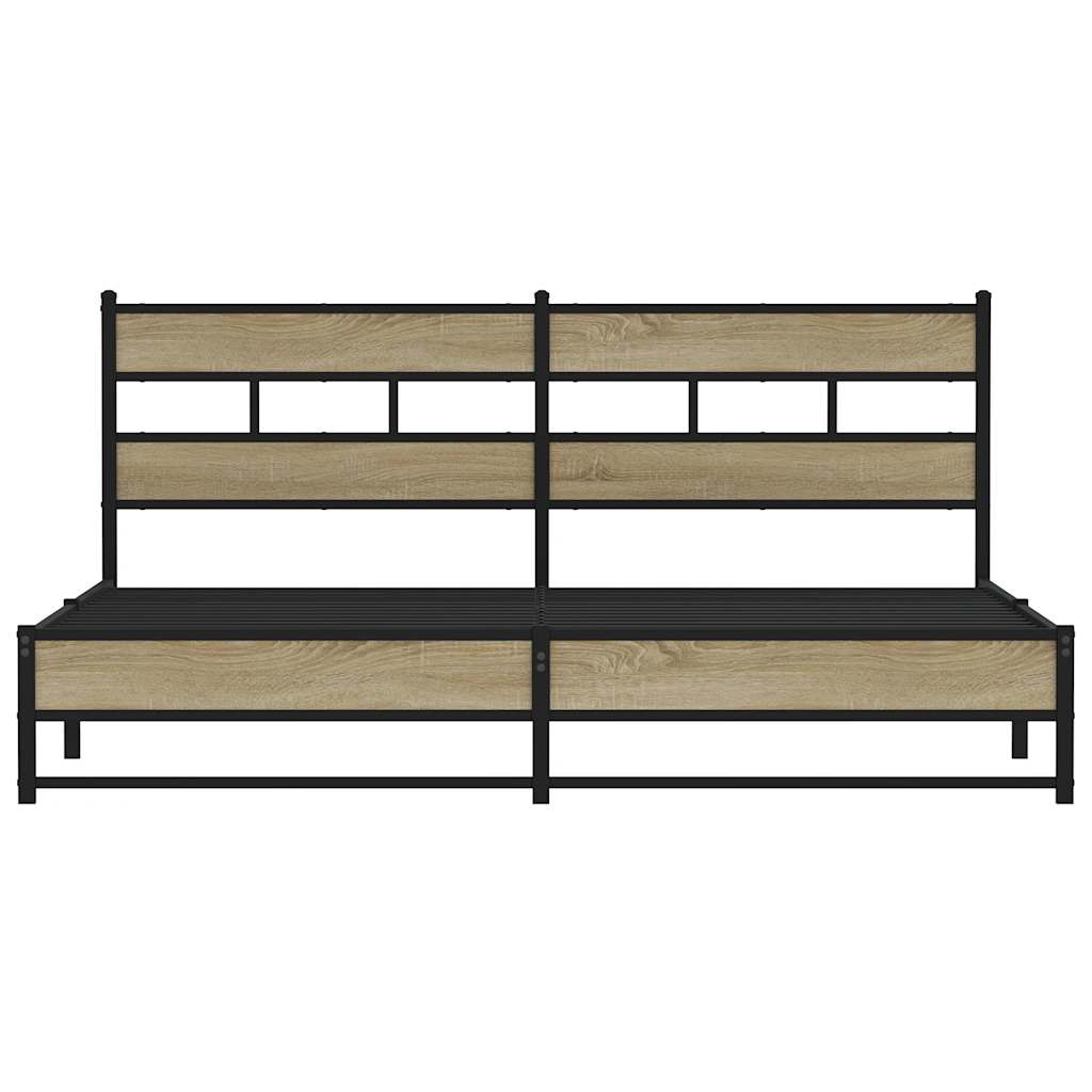 Cadre de lit en métal sans matelas chêne sonoma 200x200 cm - XIOS