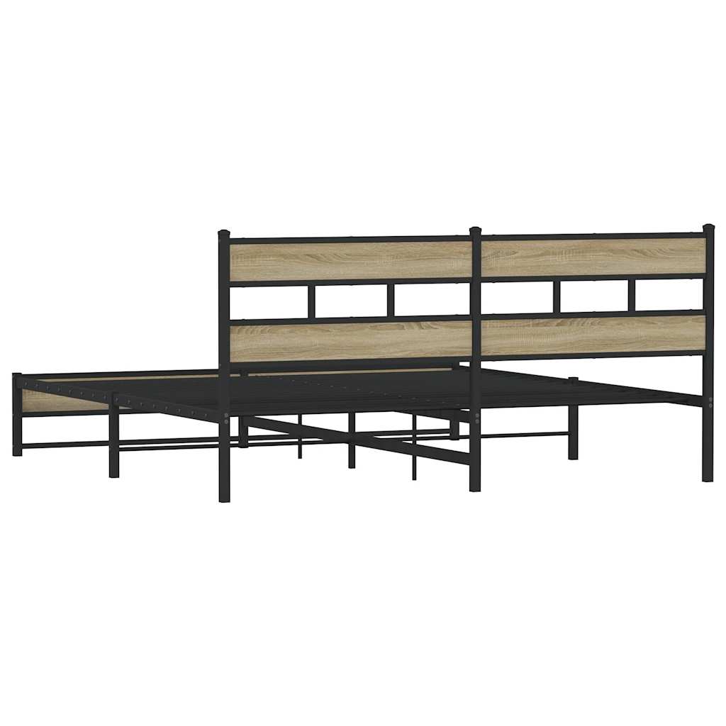 Cadre de lit en métal sans matelas chêne sonoma 200x200 cm - XIOS