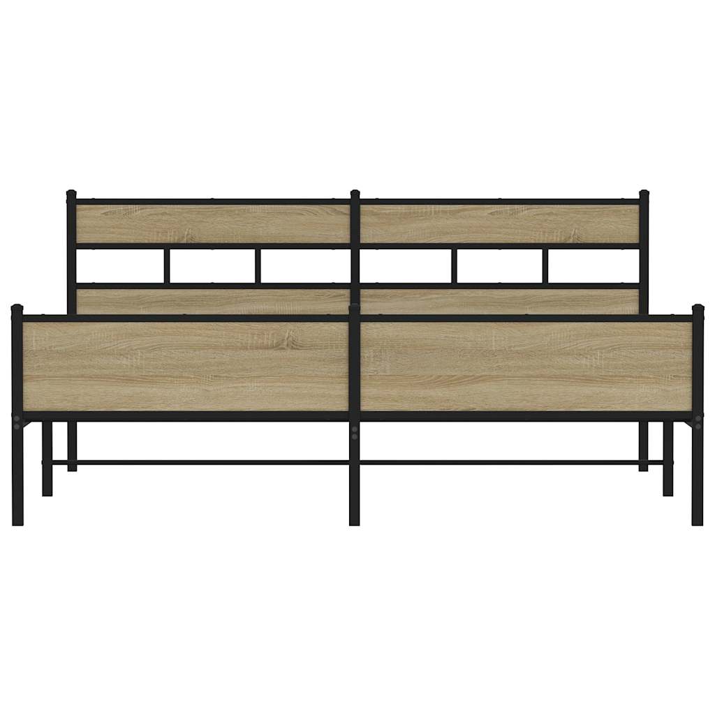 Cadre de lit en métal sans matelas chêne sonoma 180x200 cm - XIOS