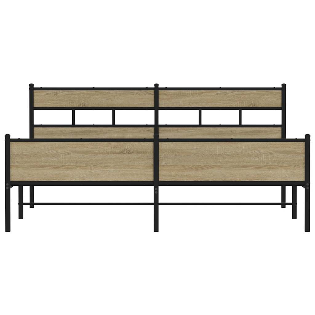 Cadre de lit en métal sans matelas chêne sonoma 183x213 cm - XIOS