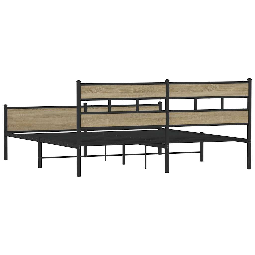 Cadre de lit en métal sans matelas chêne sonoma 183x213 cm - XIOS