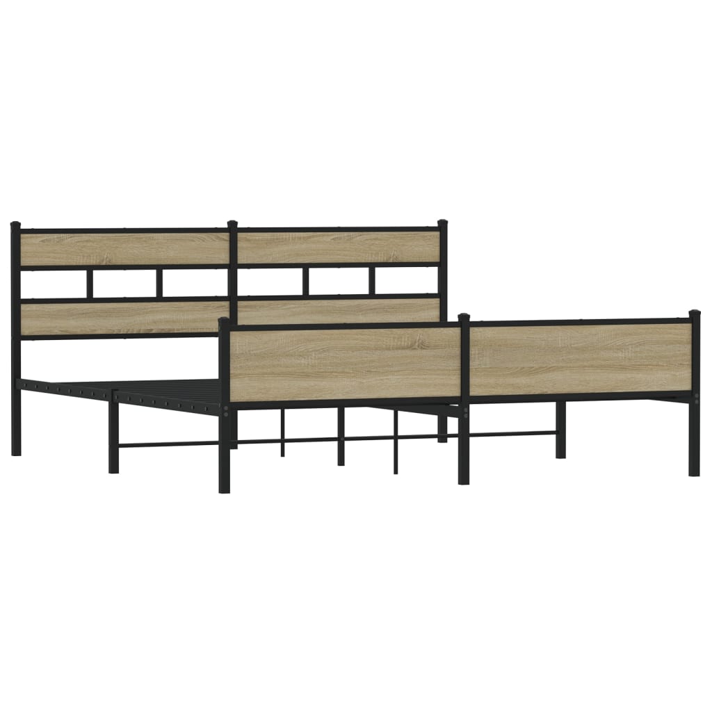 Cadre de lit en métal sans matelas chêne sonoma 193x203 cm - XIOS