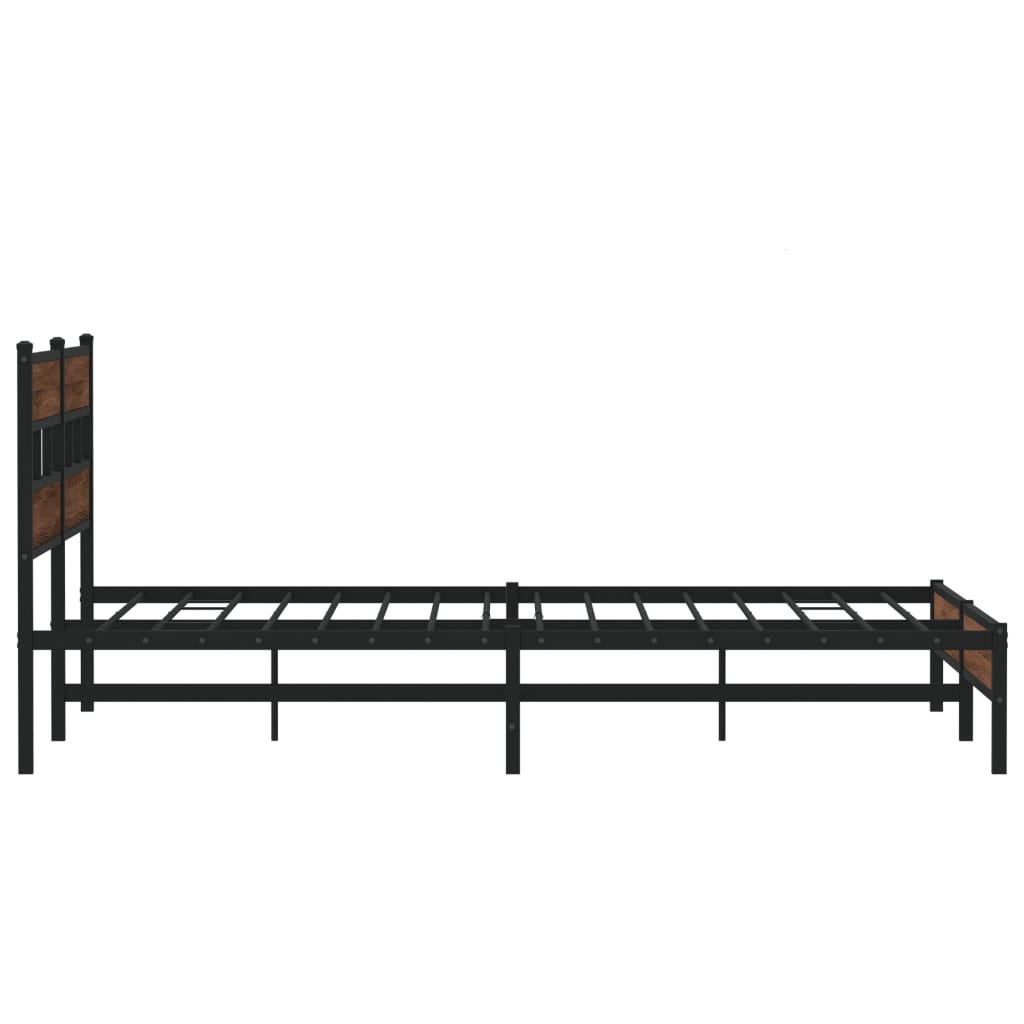 Cadre de lit en métal sans matelas chêne marron 193x203 cm - XIOS