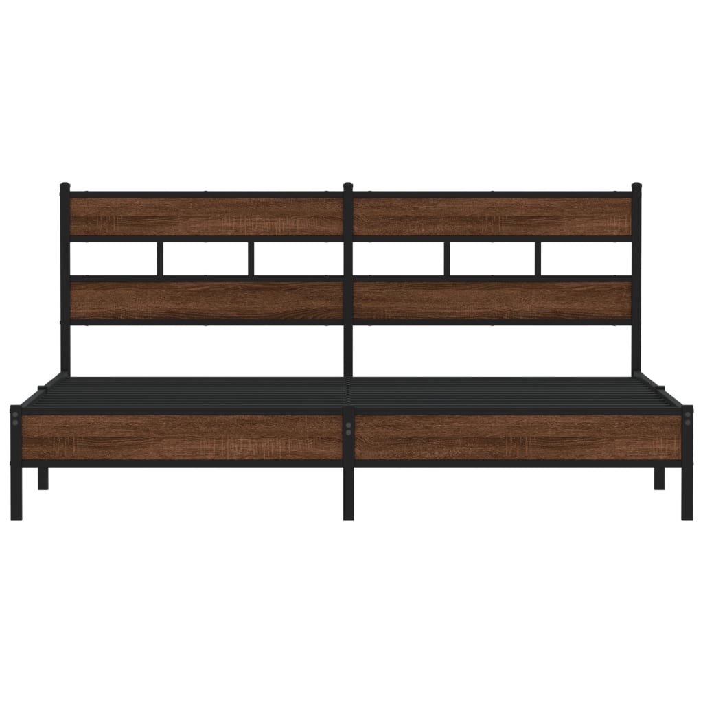 Cadre de lit en métal sans matelas chêne marron 200x200 cm - XIOS