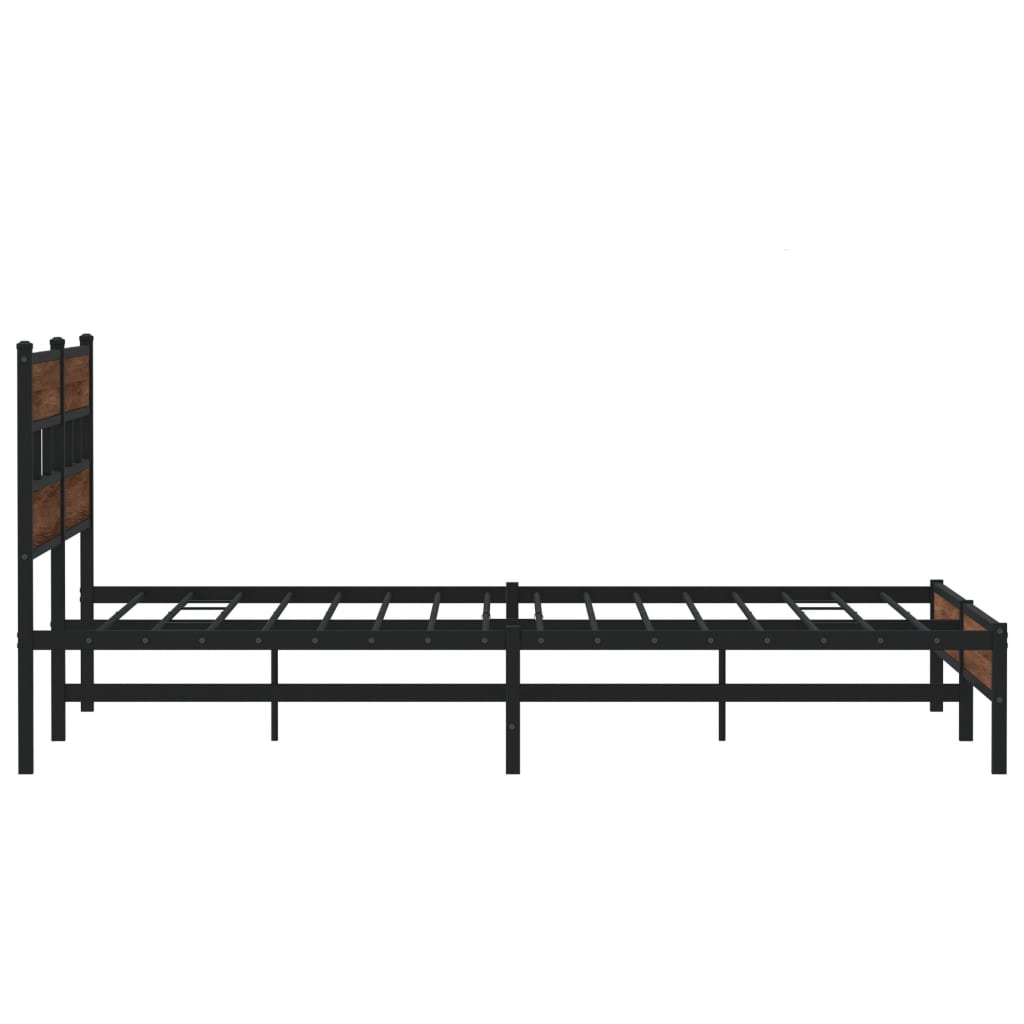 Cadre de lit en métal sans matelas chêne marron 200x200 cm - XIOS