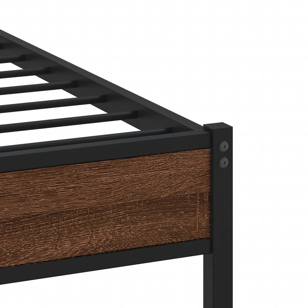 Cadre de lit en métal sans matelas chêne marron 200x200 cm - XIOS