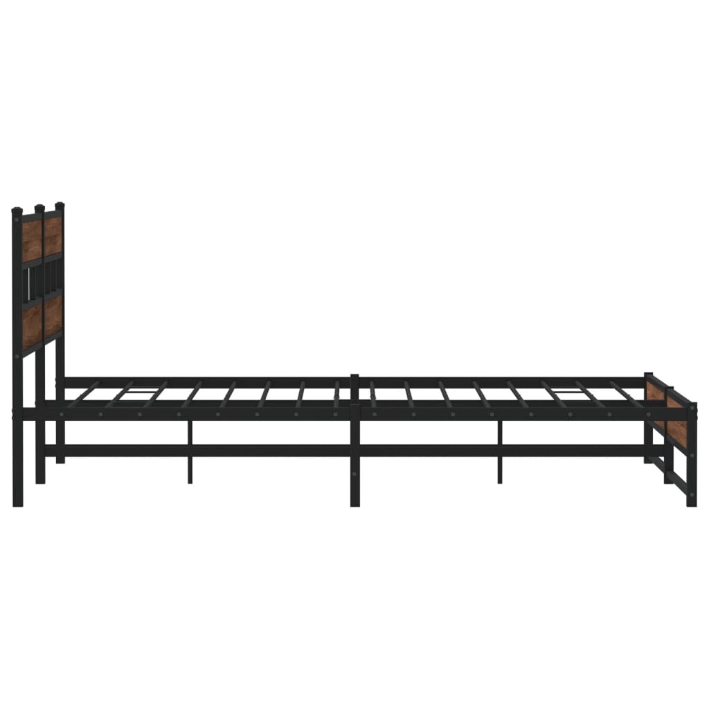 Cadre de lit en métal sans matelas chêne marron 180x200 cm - XIOS