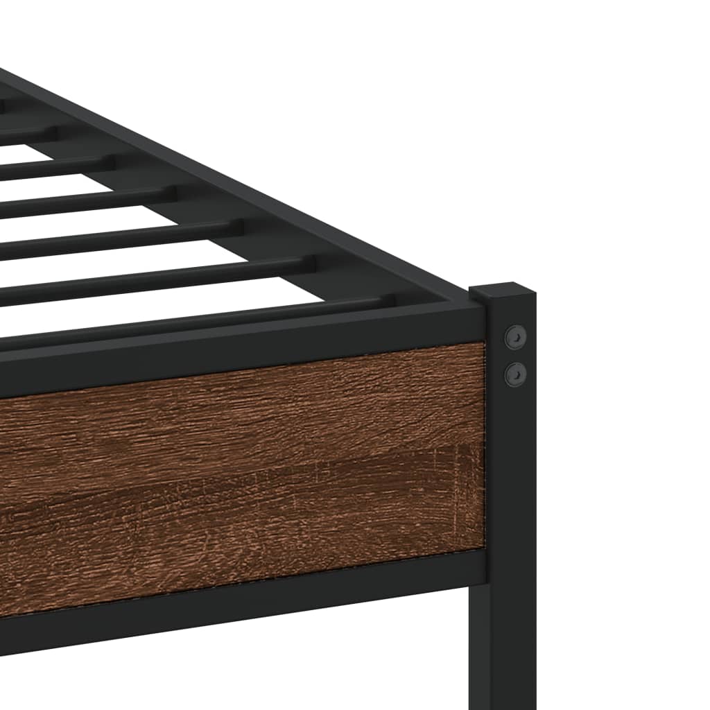 Cadre de lit en métal sans matelas chêne marron 180x200 cm - XIOS