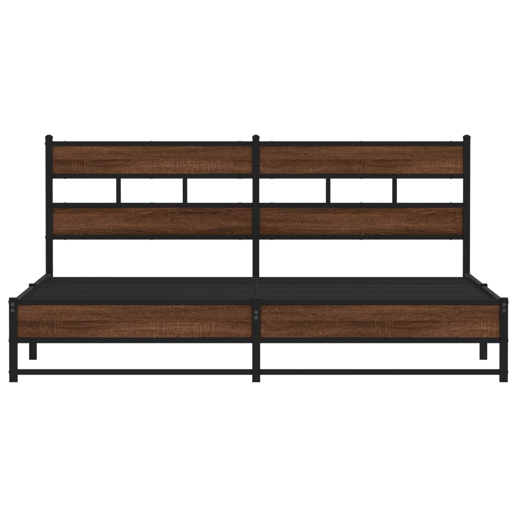 Cadre de lit en métal sans matelas chêne marron 183x213 cm - XIOS