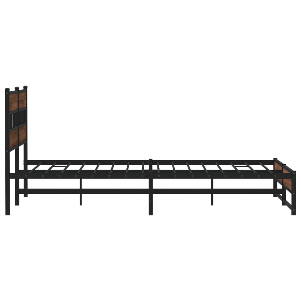 Cadre de lit en métal sans matelas chêne marron 183x213 cm - XIOS