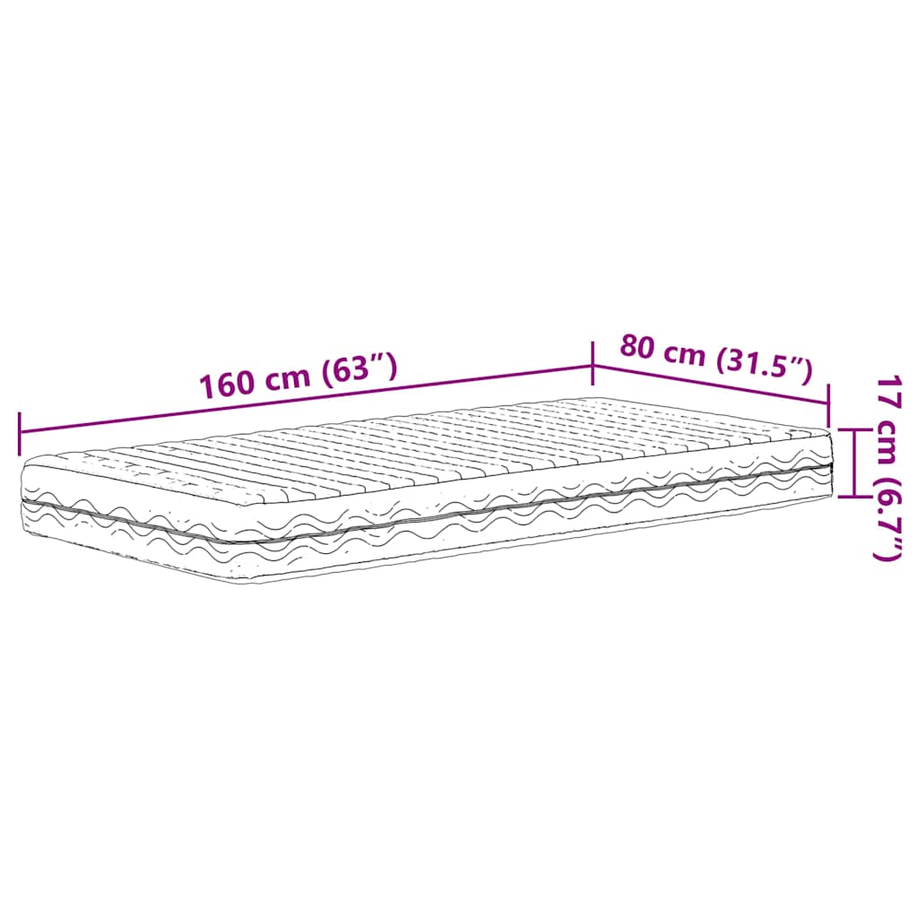 Matelas en mousse pour enfants blanc 80x160 cm dureté H2 H3 - XIOS