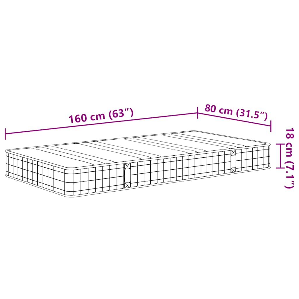 Matelas à ressorts Bonnell pour enfants moyen 80x160 cm - XIOS