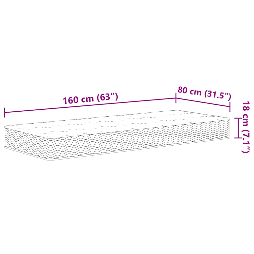 Matelas à ressorts Bonnell pour enfants moyen 80x160 cm - XIOS
