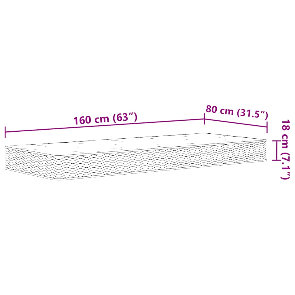 Matelas à ressorts Bonnell pour enfants moyen 80x160 cm - XIOS