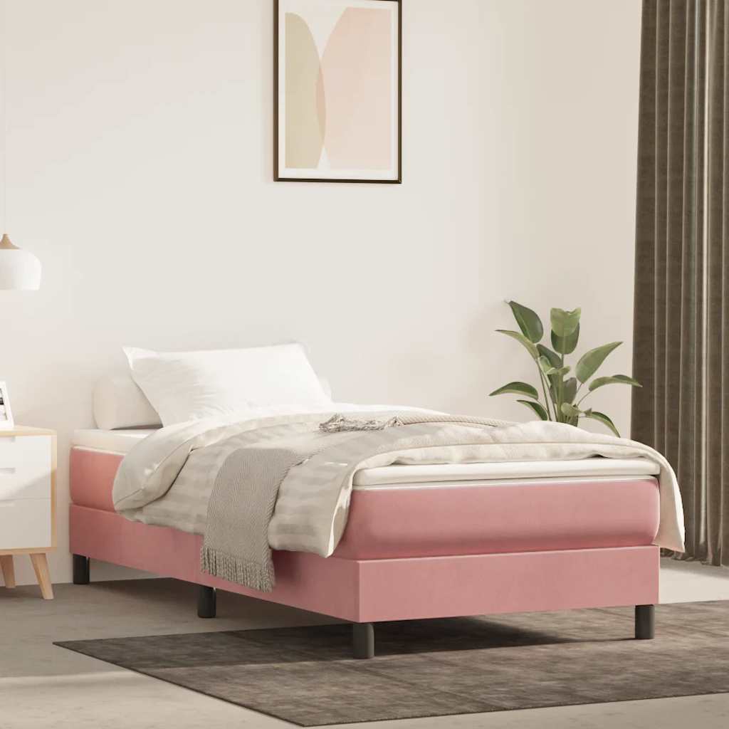 Matelas de lit à ressorts ensachés rose 90x210x20 cm velours - XIOS