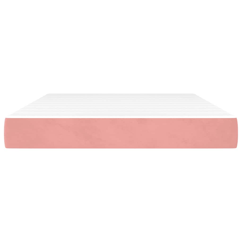 Matelas de lit à ressorts ensachés rose 140x210x20 cm velours - XIOS