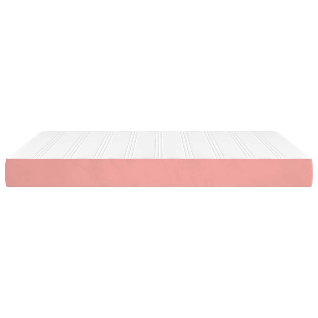 Matelas de lit à ressorts ensachés rose 140x210x20 cm velours - XIOS