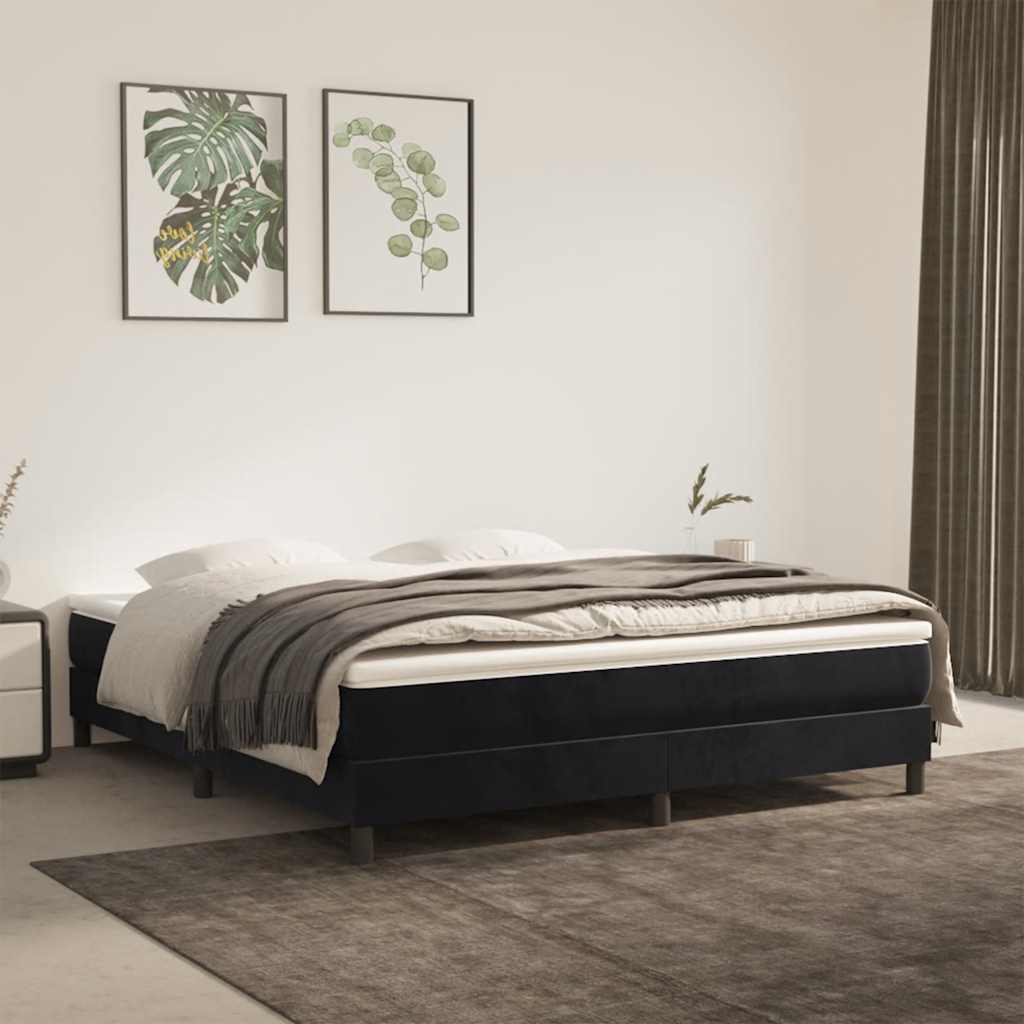 Matelas de lit à ressorts ensachés noir 160x210x20 cm velours - XIOS