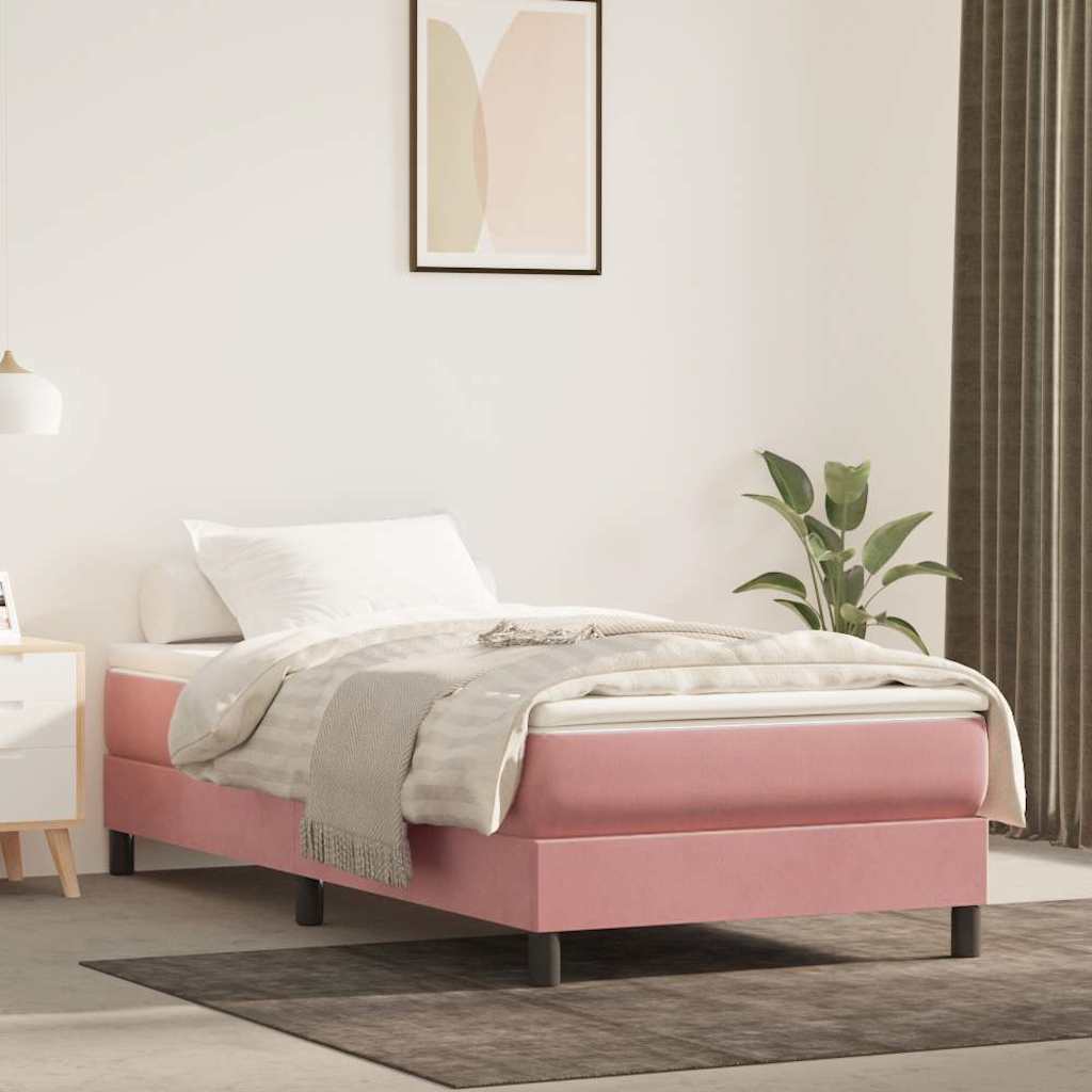 Matelas de lit à ressorts ensachés rose 80x220x20 cm velours - XIOS