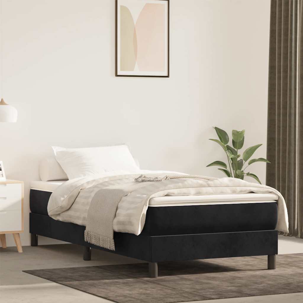 Matelas de lit à ressorts ensachés noir 90x220x20 cm velours - XIOS
