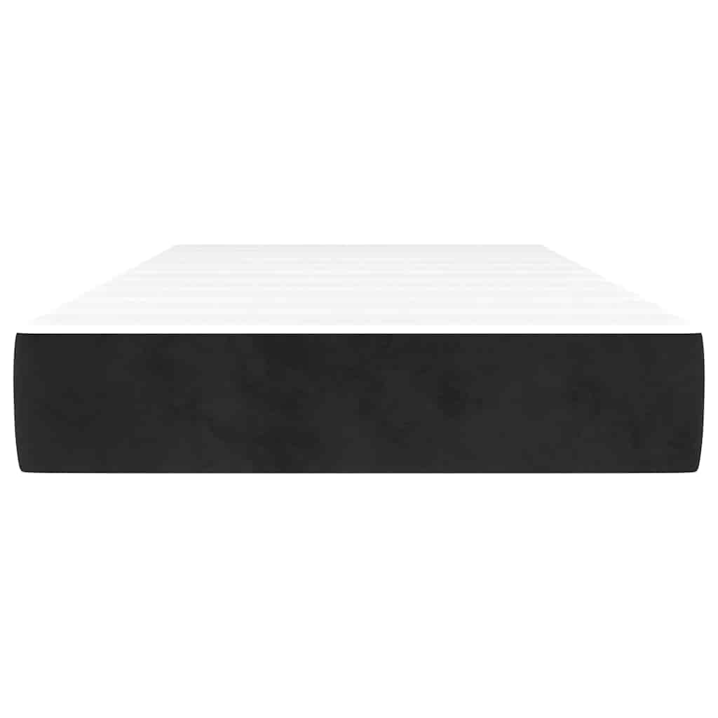 Matelas de lit à ressorts ensachés noir 100x220x20 cm velours - XIOS