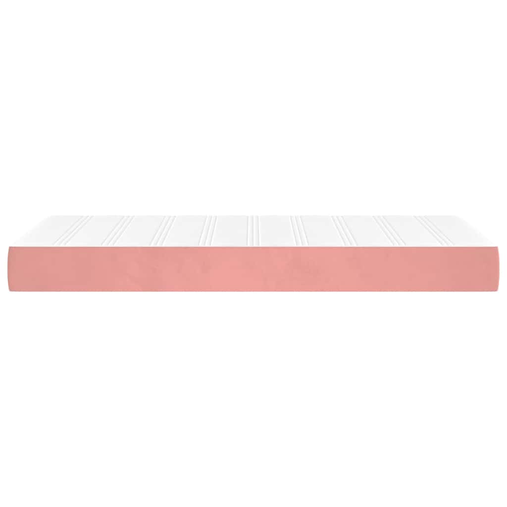 Matelas de lit à ressorts ensachés rose 100x220x20 cm velours - XIOS