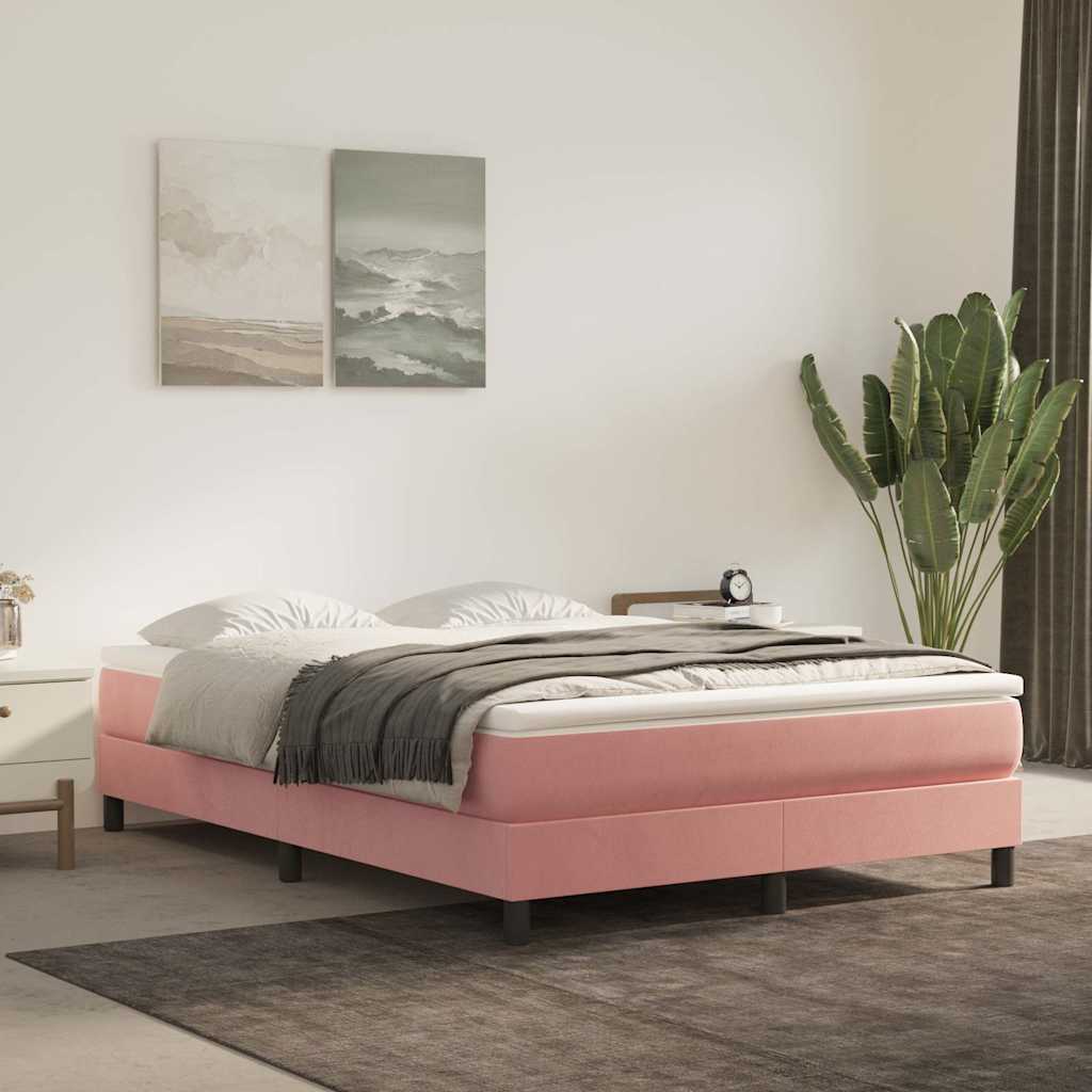 Matelas de lit à ressorts ensachés rose 140x220x20 cm velours - XIOS
