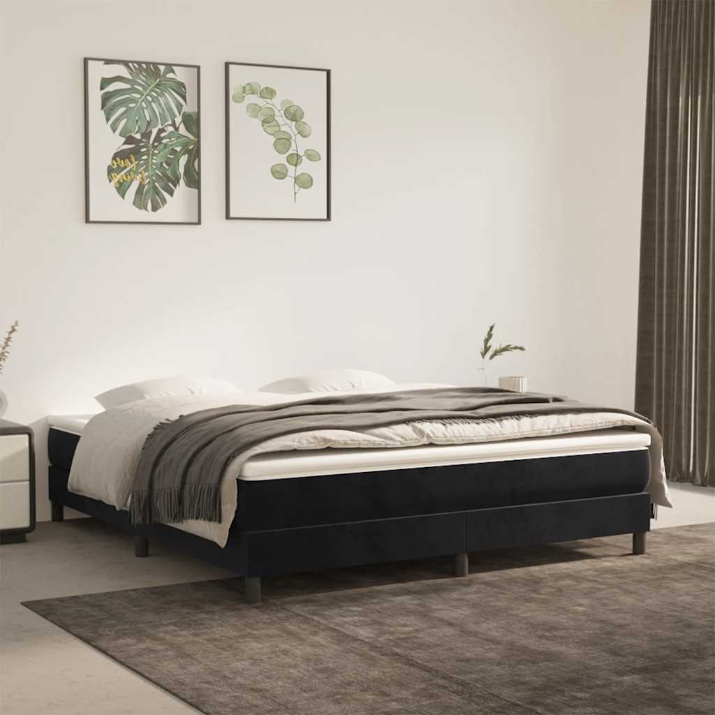 Matelas de lit à ressorts ensachés noir 160x220x20 cm velours - XIOS