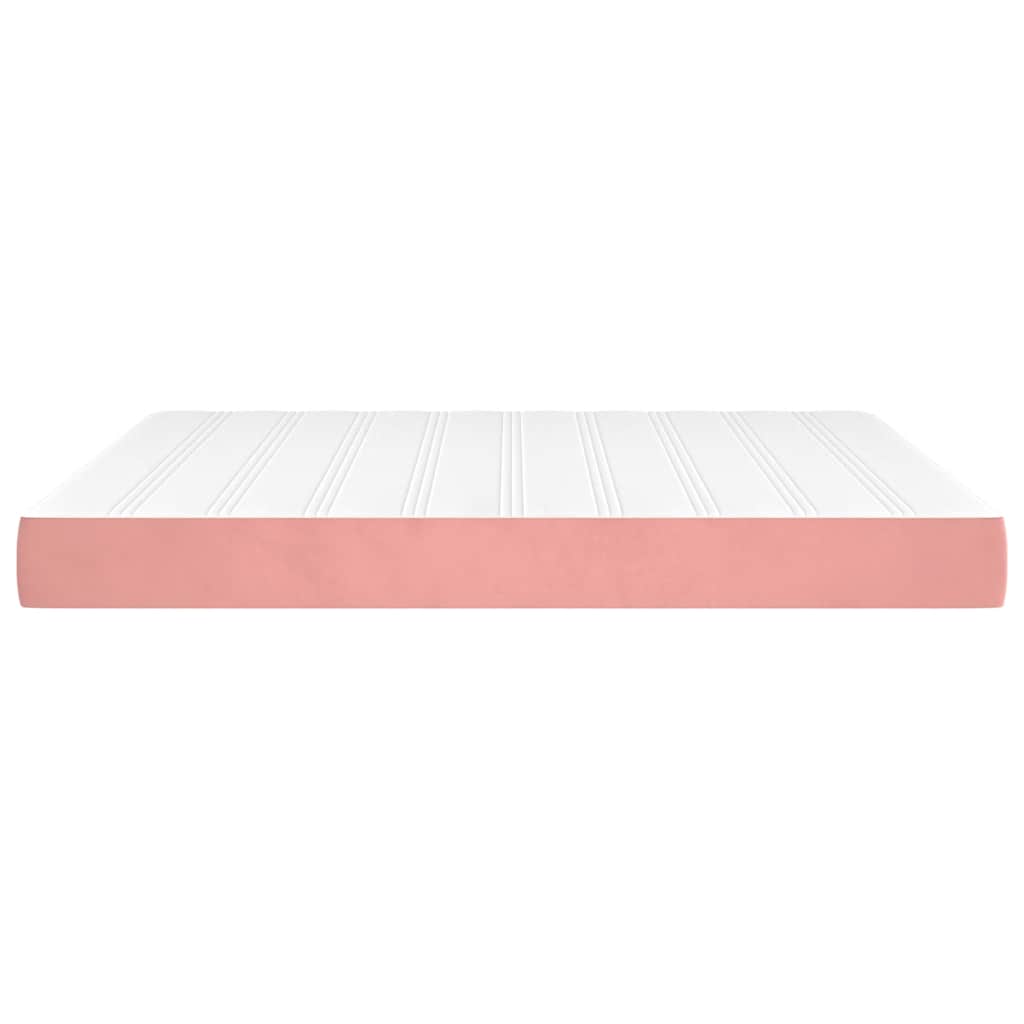 Matelas de lit à ressorts ensachés rose 160x220x20 cm velours - XIOS