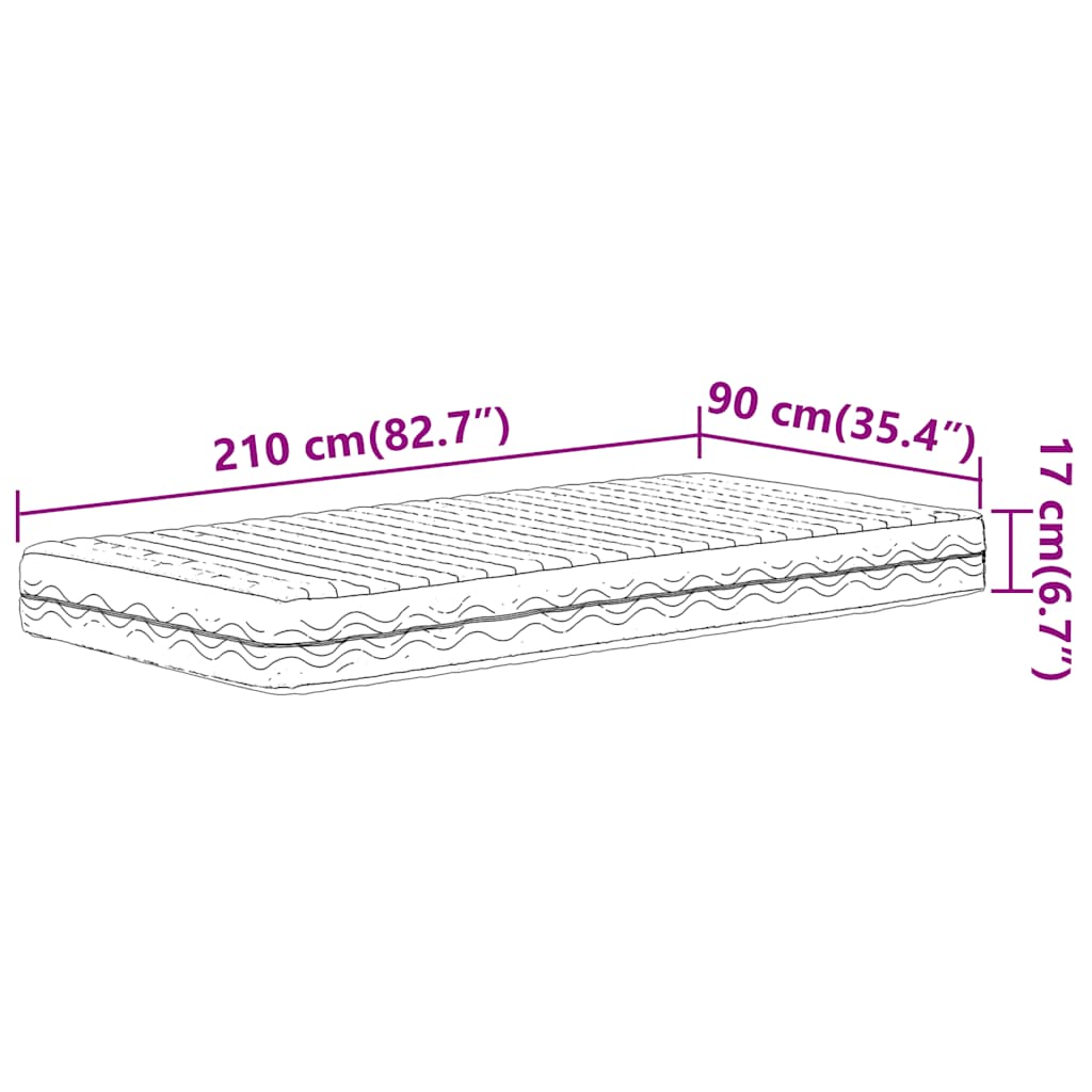 Matelas en mousse blanc 90x210 cm dureté H2 H3 - XIOS