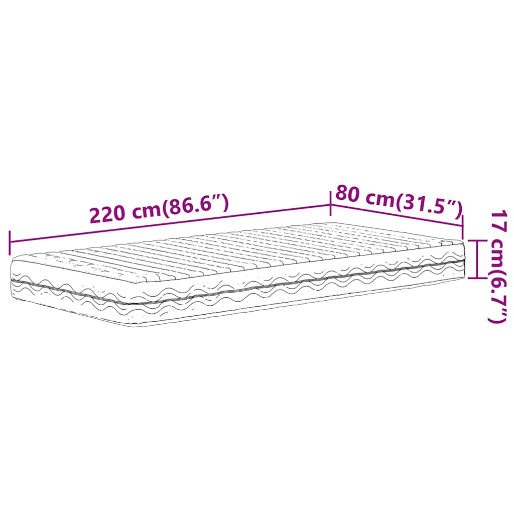 Matelas en mousse blanc 80x220 cm dureté H2 H3 - XIOS