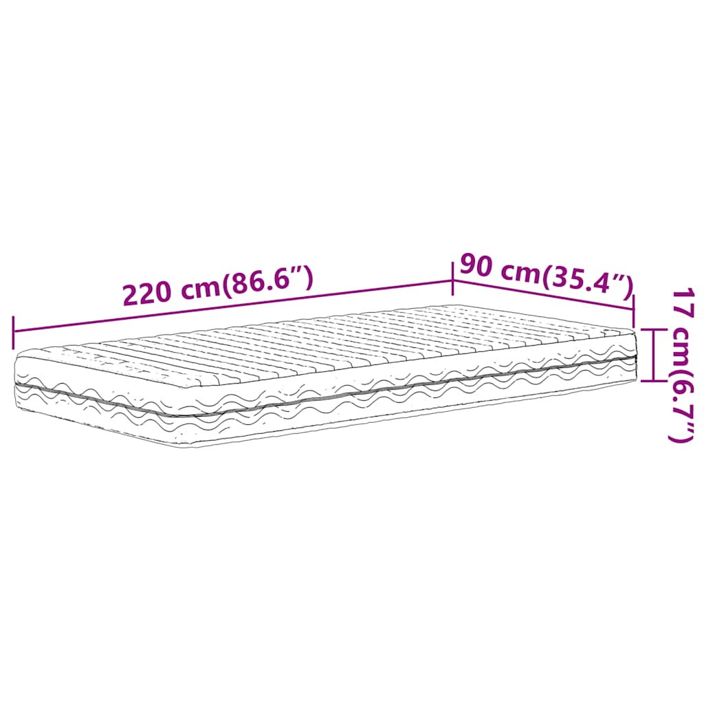 Matelas en mousse blanc 90x220 cm dureté H2 H3 - XIOS