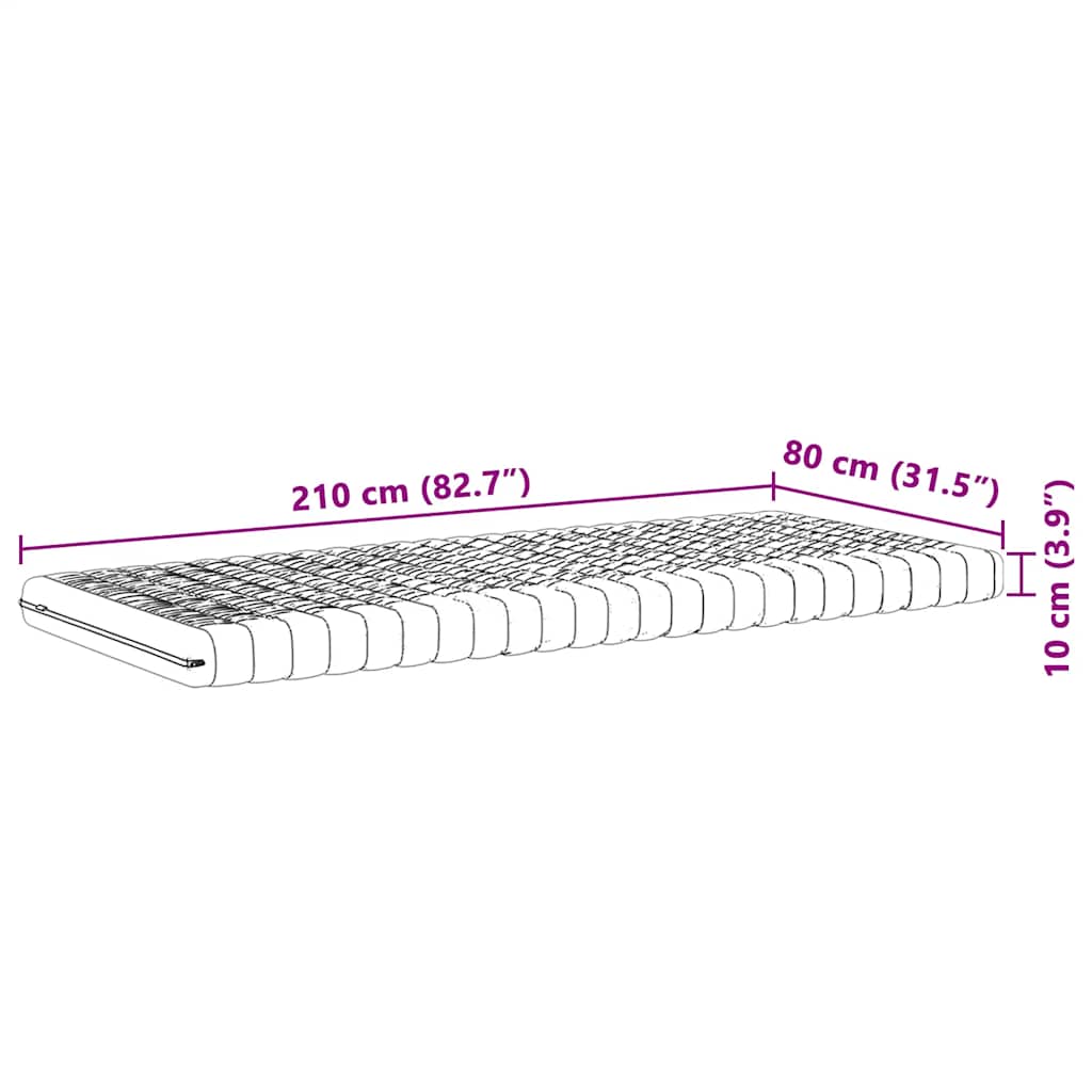 Matelas en mousse blanc 80x210 cm 7 zones dureté 20 ILD - XIOS