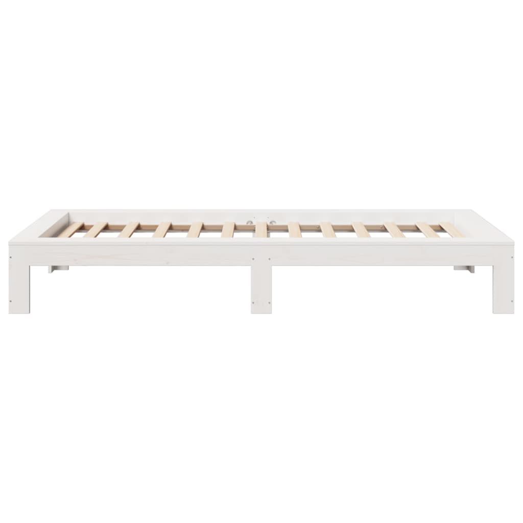 Cadre de lit sans matelas blanc 100x200 cm bois de pin massif - XIOS