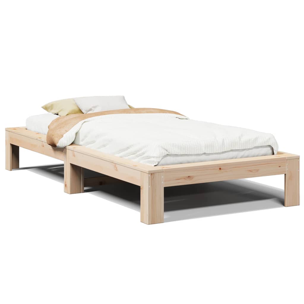 Cadre de lit sans matelas 90x200 cm bois de pin massif - XIOS