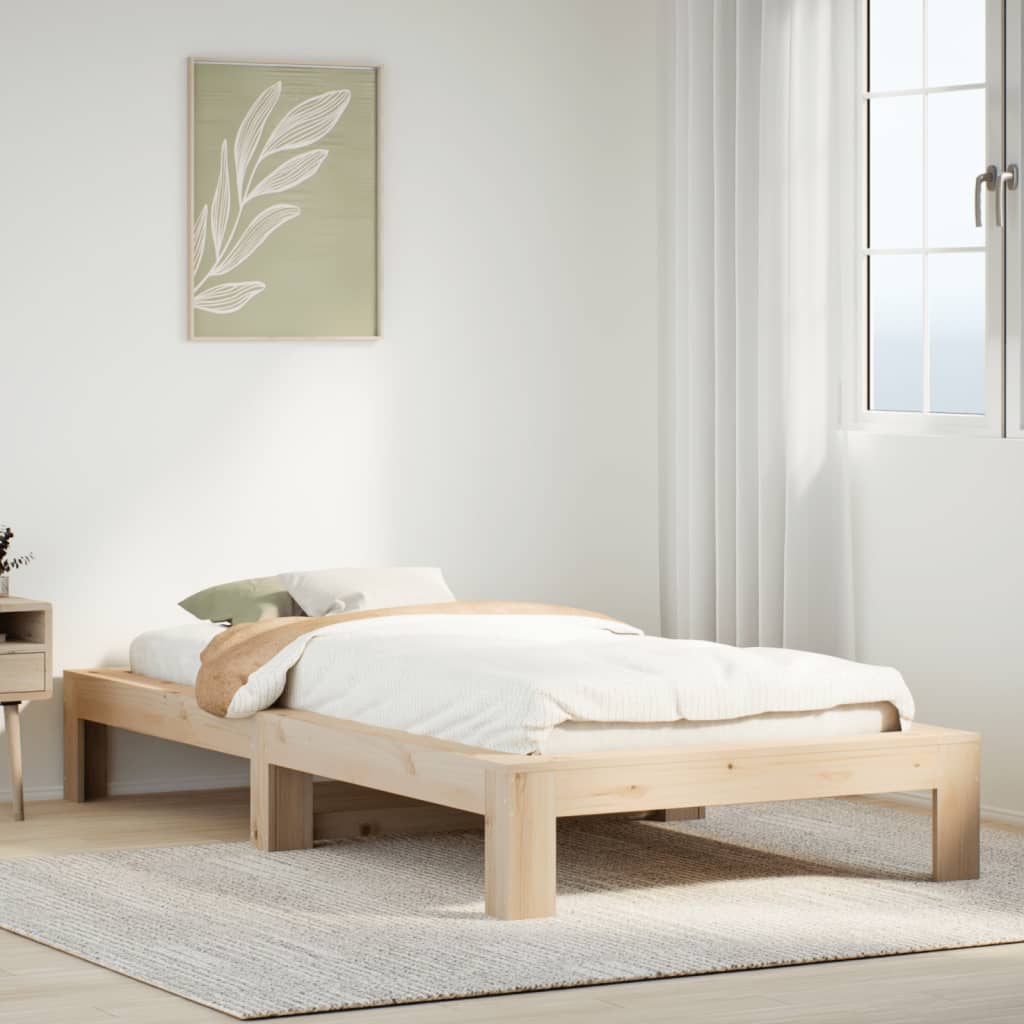 Cadre de lit sans matelas 90x200 cm bois de pin massif - XIOS