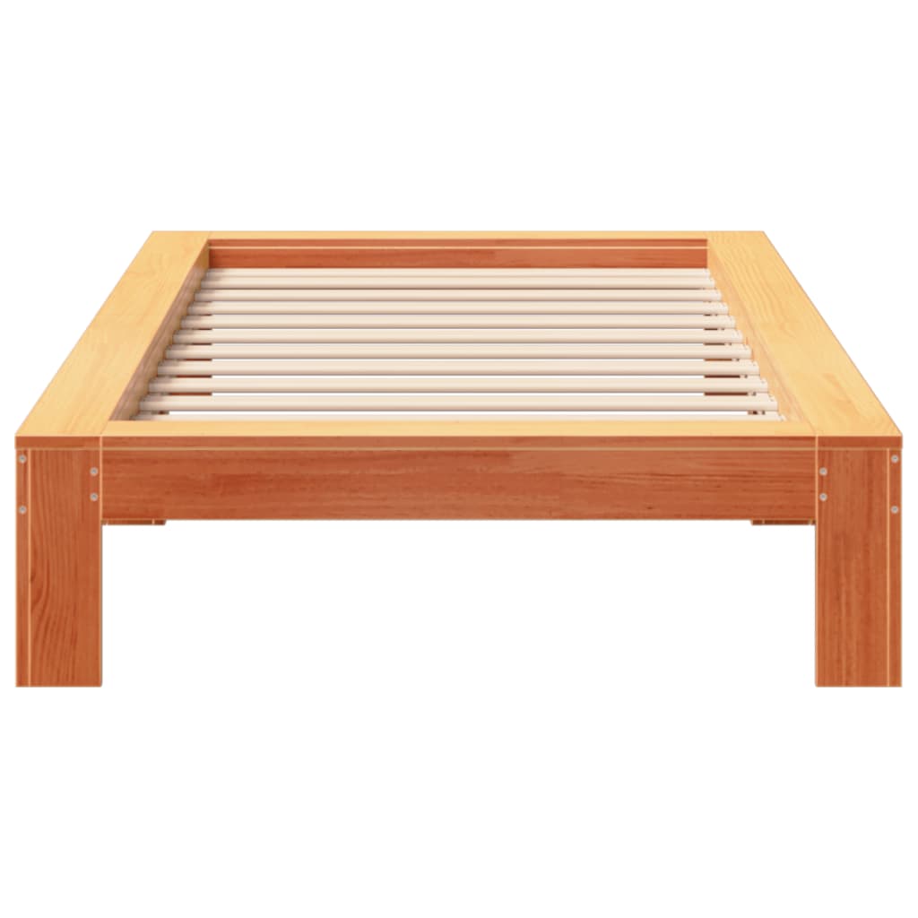 Cadre de lit sans matelas cire marron 90x200 cm bois pin massif - XIOS