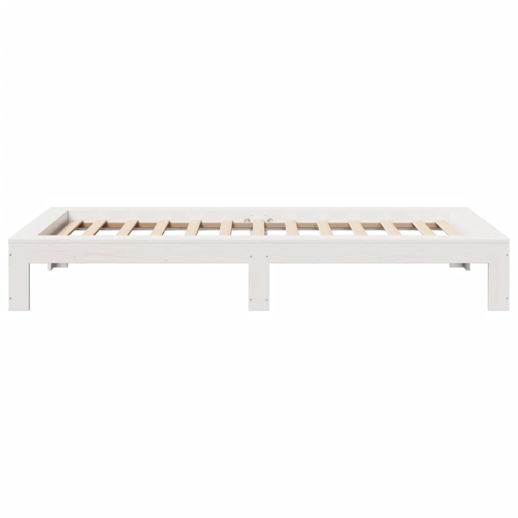 Cadre de lit sans matelas blanc 75x190 cm bois de pin massif - XIOS