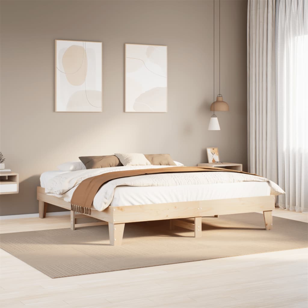 Cadre de lit sans matelas 200x200 cm bois massif de pin - XIOS