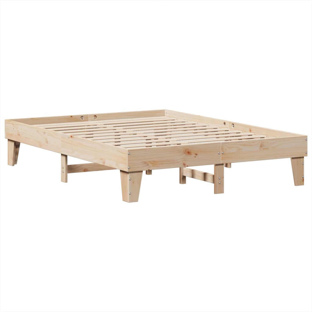 Cadre de lit sans matelas 150x200 cm bois de pin massif - XIOS