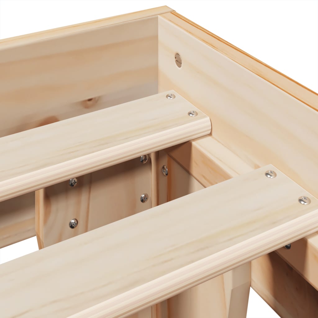 Cadre de lit sans matelas 140x200 cm bois massif de pin - XIOS