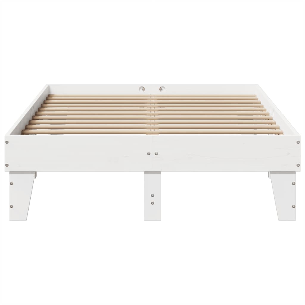 Cadre de lit sans matelas blanc 120x200 cm bois de pin massif - XIOS