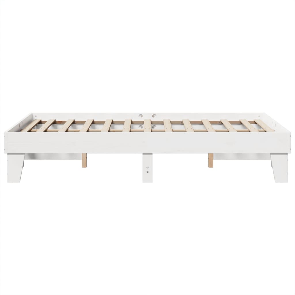 Cadre de lit sans matelas blanc 120x200 cm bois de pin massif - XIOS