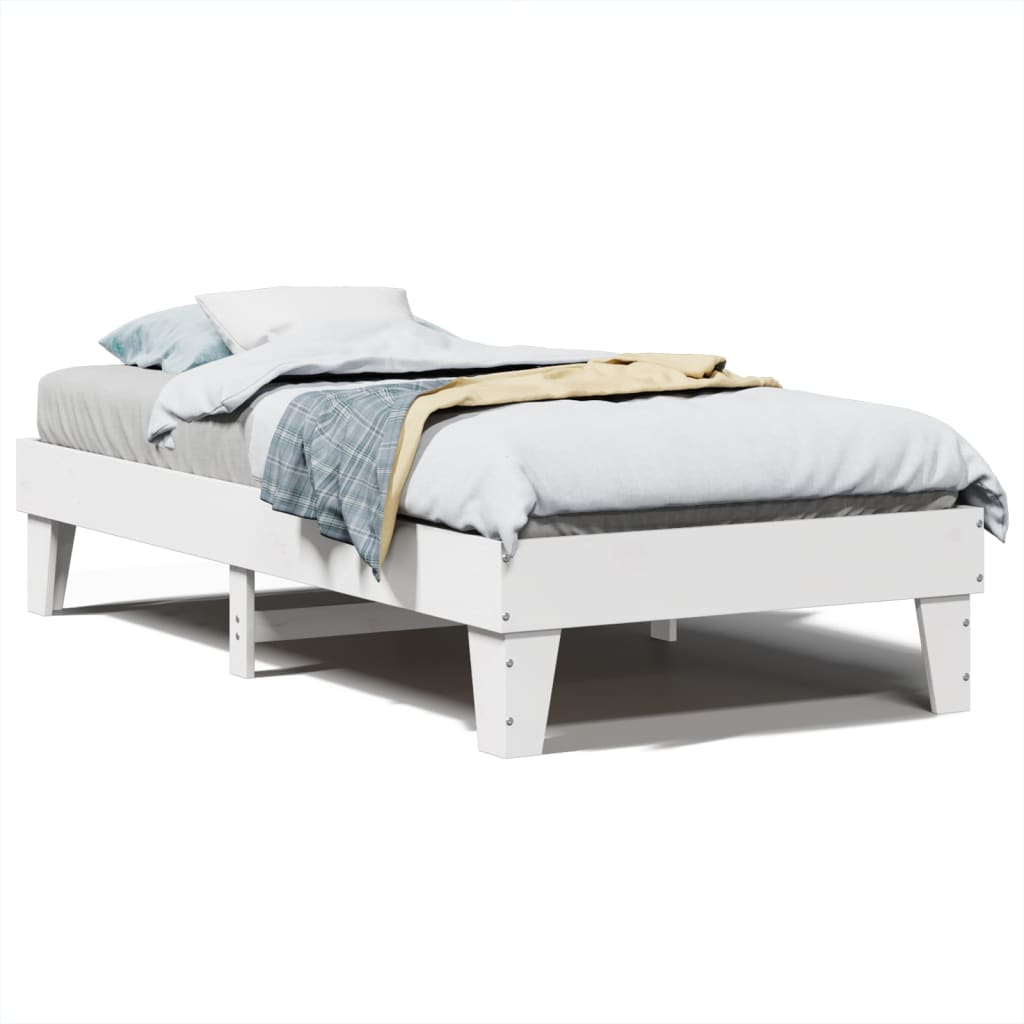 Cadre de lit sans matelas blanc 100x200 cm bois de pin massif - XIOS