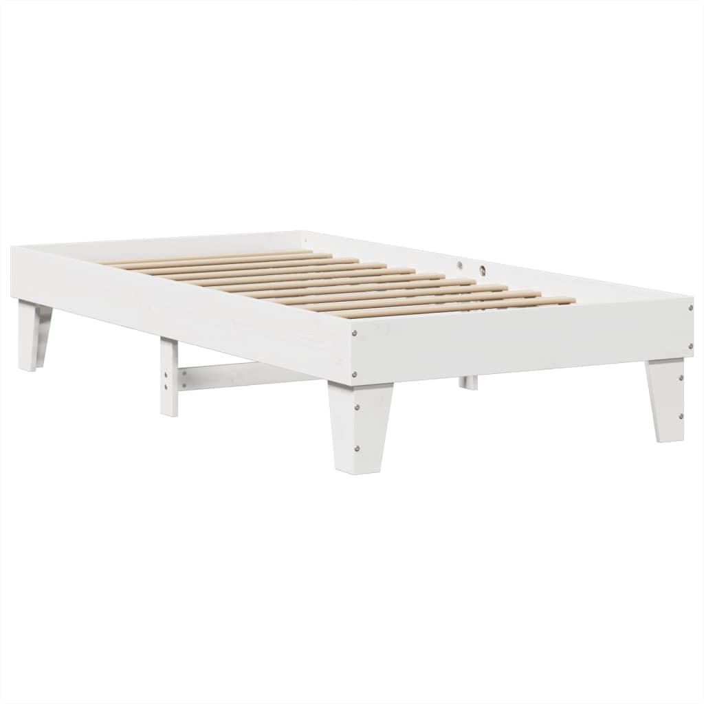 Cadre de lit sans matelas blanc 100x200 cm bois de pin massif - XIOS