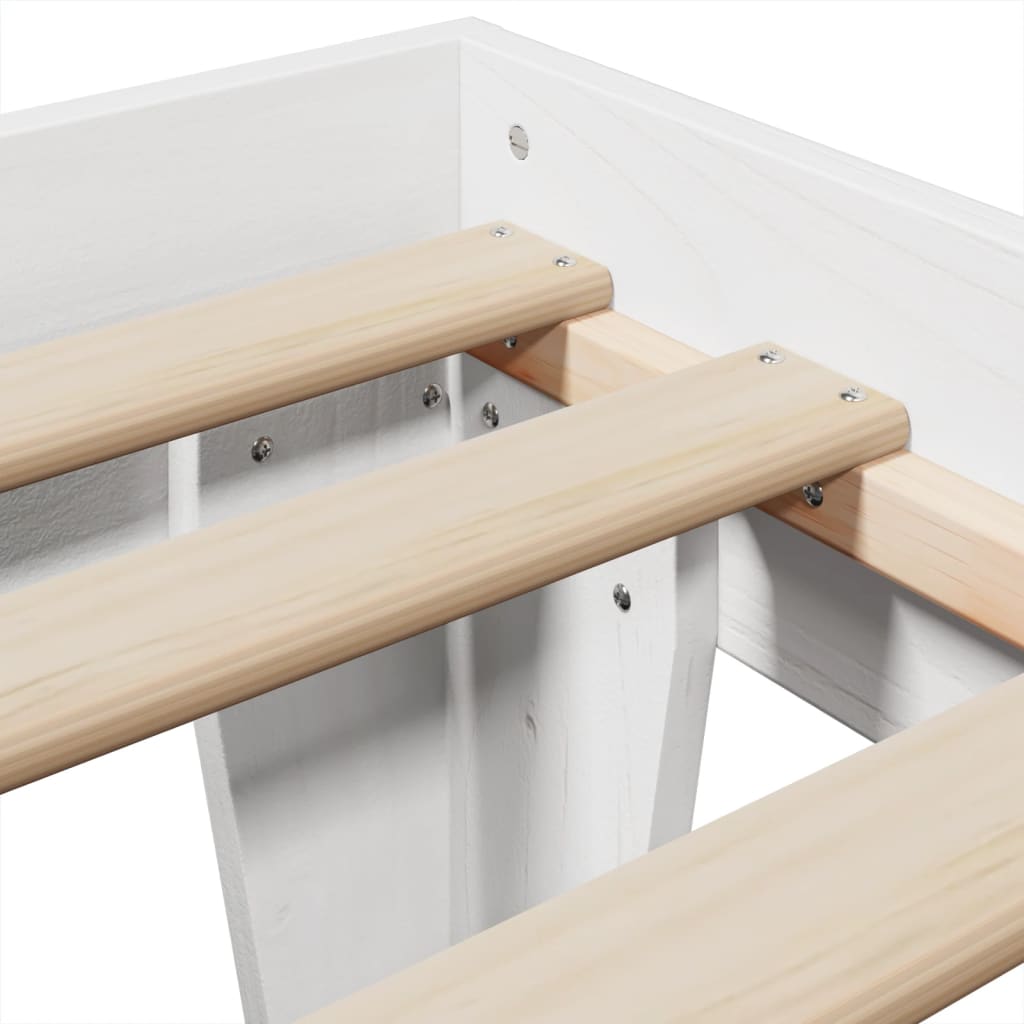 Cadre de lit sans matelas blanc 100x200 cm bois de pin massif - XIOS