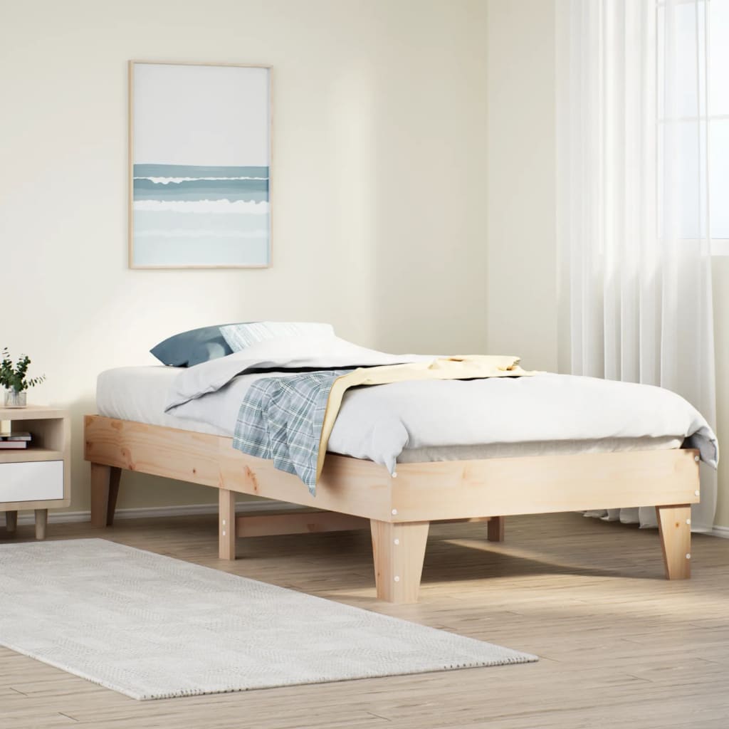 Cadre de lit sans matelas 90x200 cm bois de pin massif - XIOS