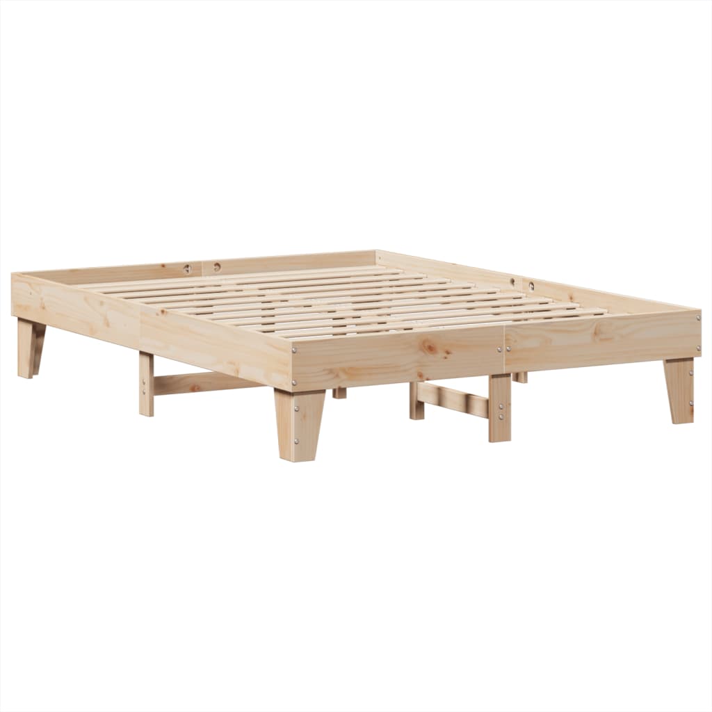 Cadre de lit sans matelas 140x190 cm bois de pin massif - XIOS