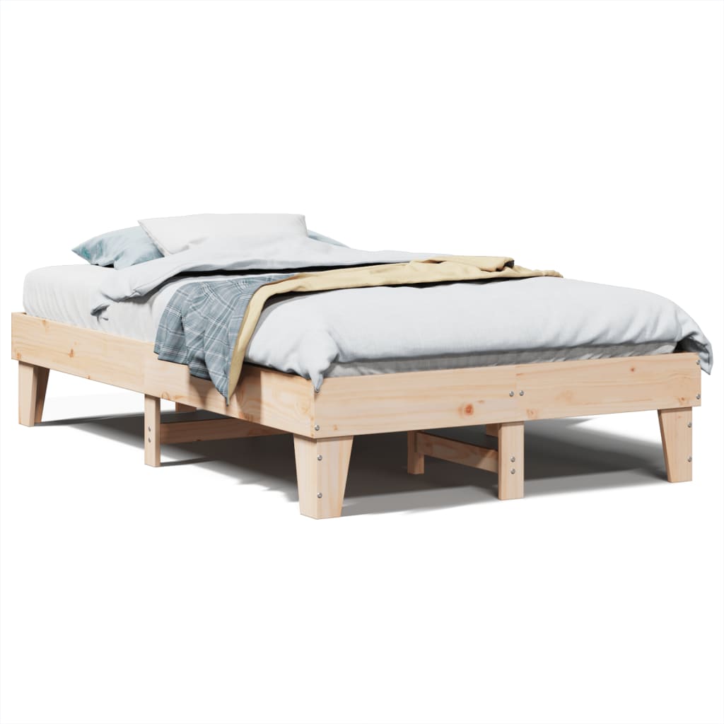 Cadre de lit sans matelas 135x190 cm bois de pin massif - XIOS