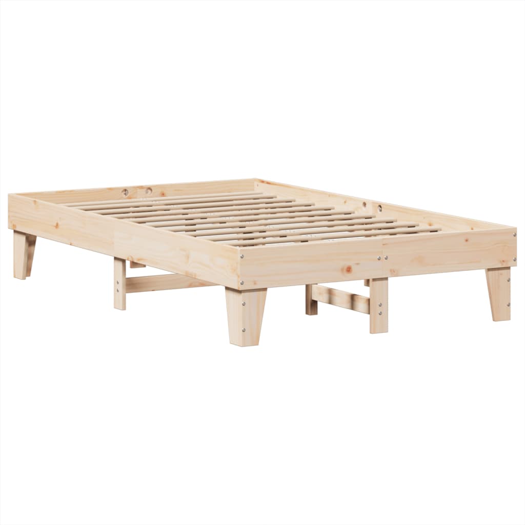 Cadre de lit sans matelas 135x190 cm bois de pin massif - XIOS